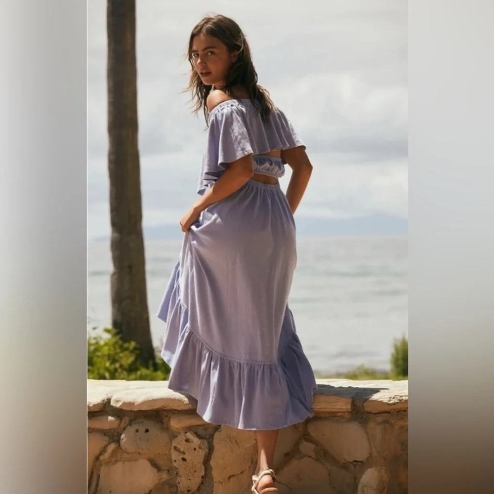 Free People Lynne Midi in Lavender Luster / Light Blue size Small NWT